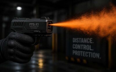 High powered pepper spray gun stops attackers instantly.
